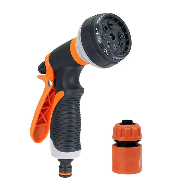 Garden Hose Nozzle 8 Spray Settings Water-Saving Ergonomic Grip