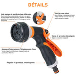 Garden Hose Nozzle 8 Spray Settings Water-Saving Ergonomic Grip