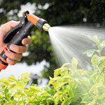 Garden Hose Nozzle Metal Jet-To-Fan Spray Trigger Lock