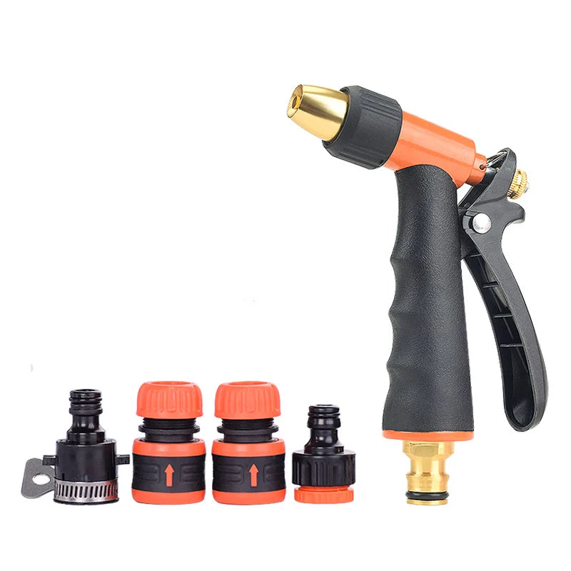 Garden Hose Nozzle Metal Jet-To-Fan Spray Trigger Lock