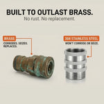 Garden Hose Quick-Connect Set of 4 304 Stainless Steel