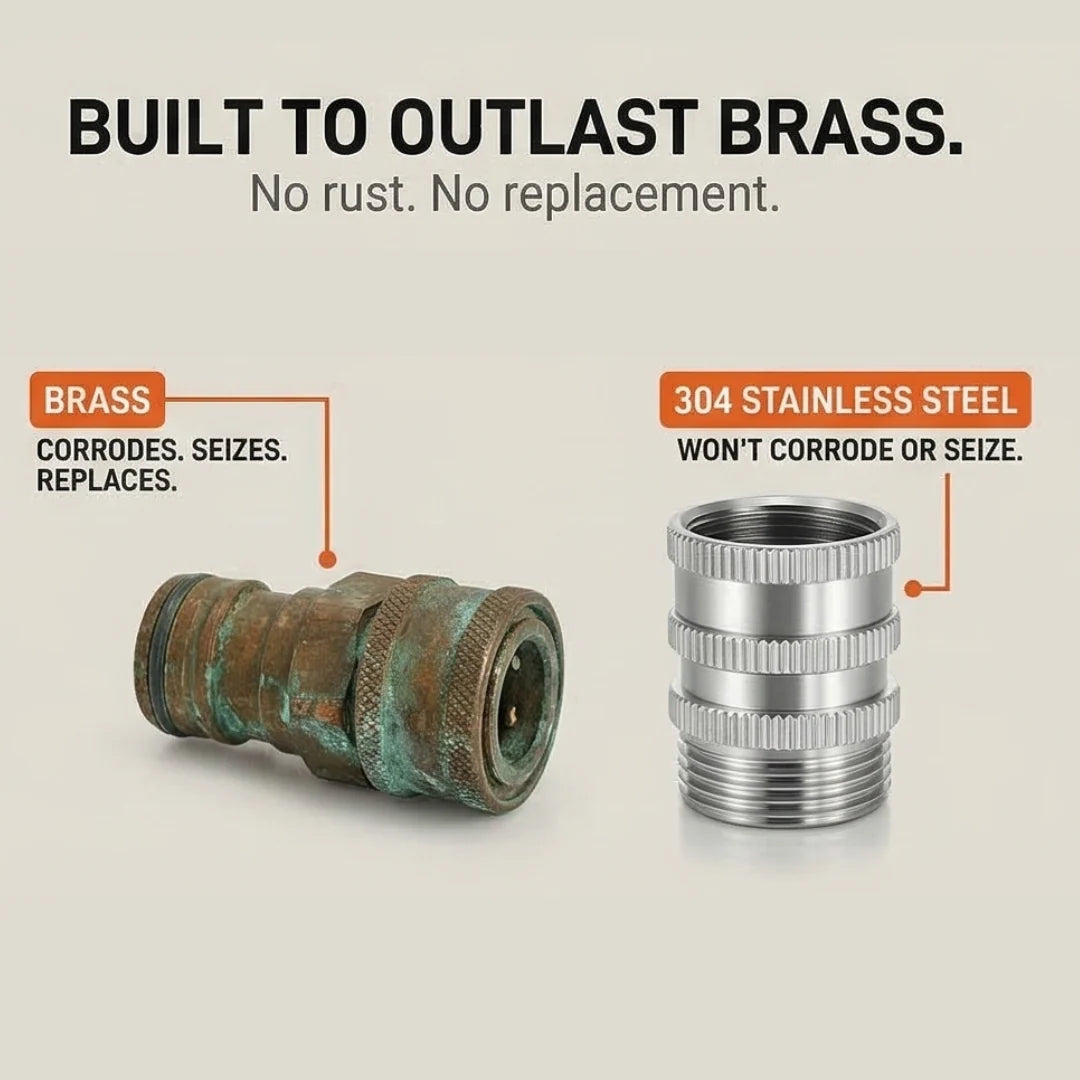 Garden Hose Quick-Connect Set of 4 304 Stainless Steel
