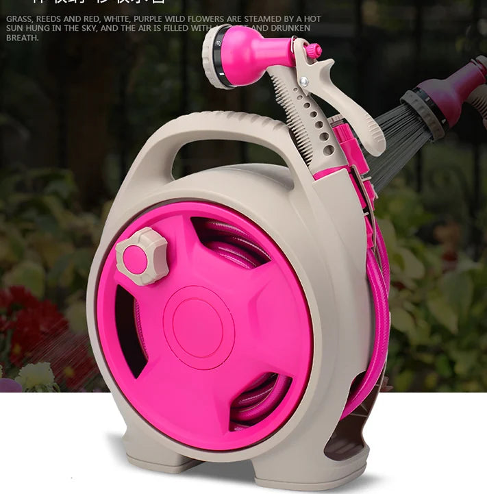 Garden Hose Reel Tangle-Free Portable Integrated Nozzle