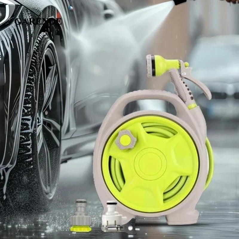 Garden Hose Reel Tangle-Free Portable Integrated Nozzle