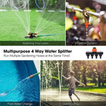 Garden Hose Splitter 4-Way Adjustable Leak-Proof