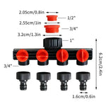 Garden Hose Splitter 4-Way Adjustable Leak-Proof
