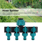 Garden Hose Splitter 4-Way Individual Flow Control