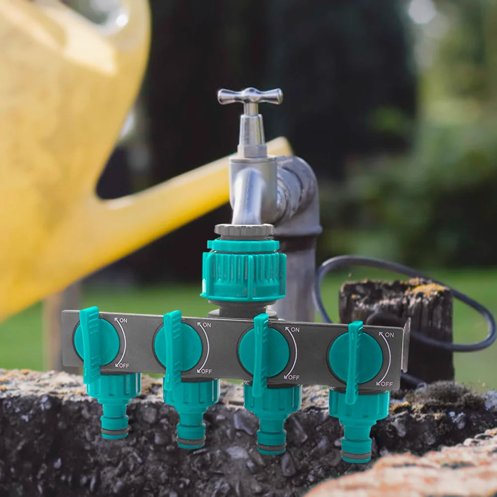 Garden Hose Splitter 4-Way Individual Flow Control
