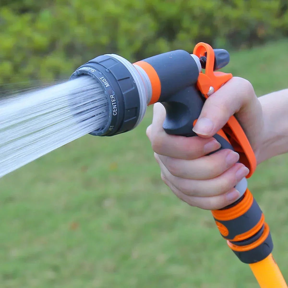 Garden Hose Spray Gun 8 Patterns Trigger Lock Non-Slip Grip