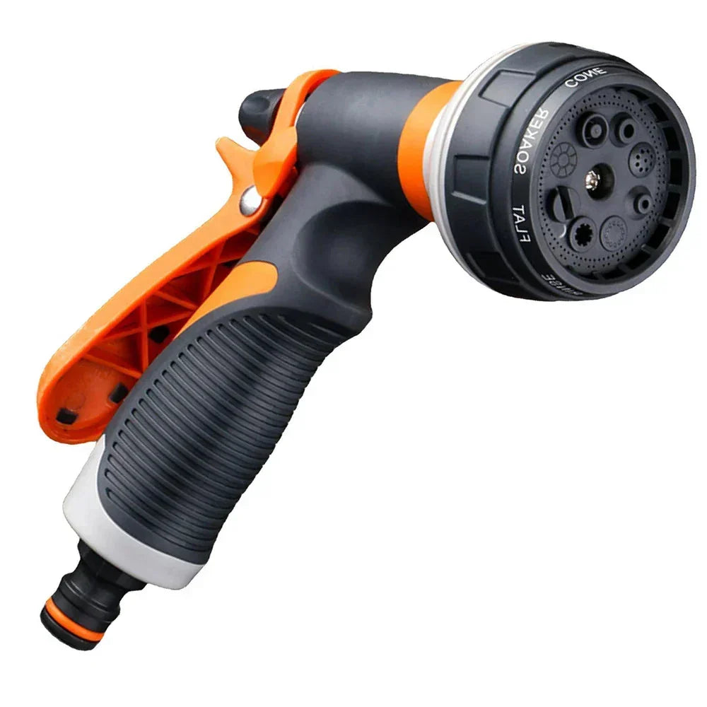Garden Hose Spray Gun 8 Patterns Trigger Lock Non-Slip Grip