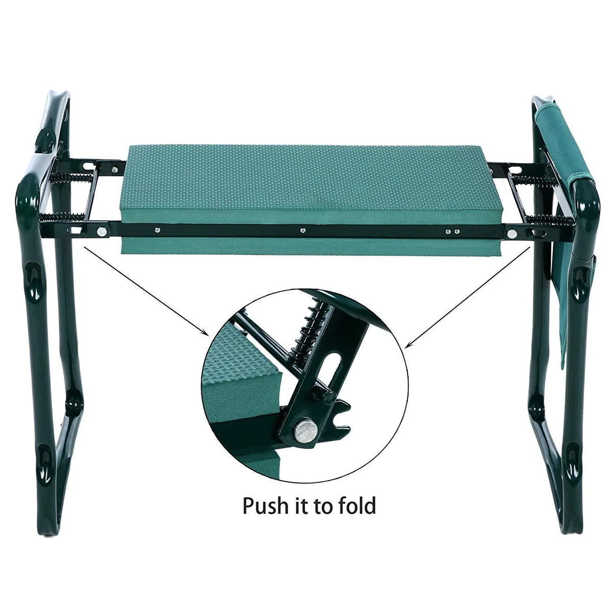 Garden Kneeler & Seat 34-Inch Padded Backrest Tool Pouch