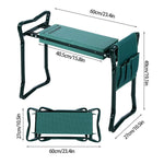Garden Kneeler & Seat 34-Inch Padded Backrest Tool Pouch