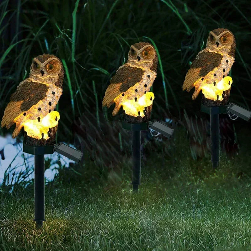 Garden Lamp Owl-Shaped Solar-Powered Auto On/Off