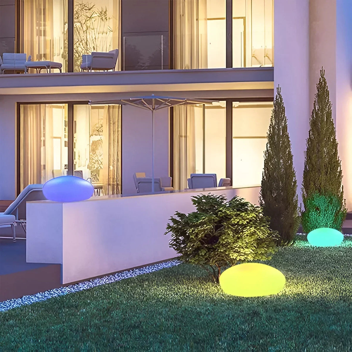 Garden Light Cobblestone Design Color-Changing LED Weatherproof