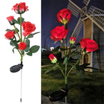 Garden Light Solar-Powered Rose Design Weather-Resistant