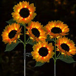 Garden Light Solar-Powered Sunflower Design Weatherproof