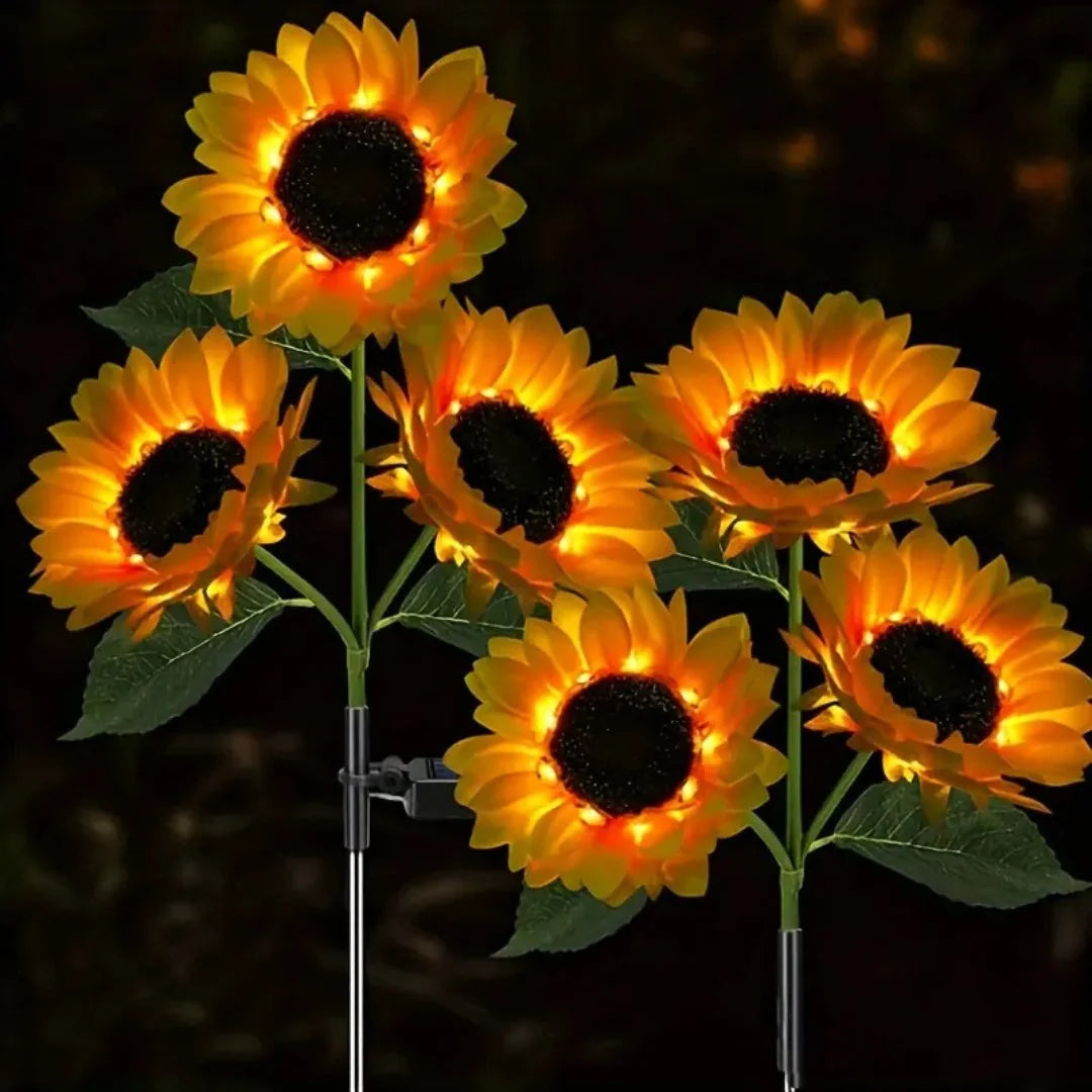 Garden Light Solar-Powered Sunflower Design Weatherproof