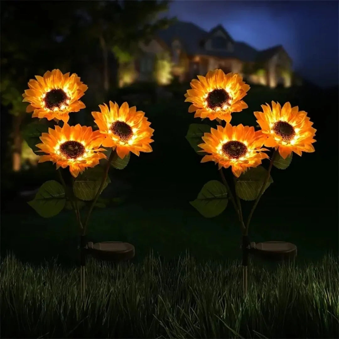Garden Light Solar-Powered Sunflower Design Weatherproof