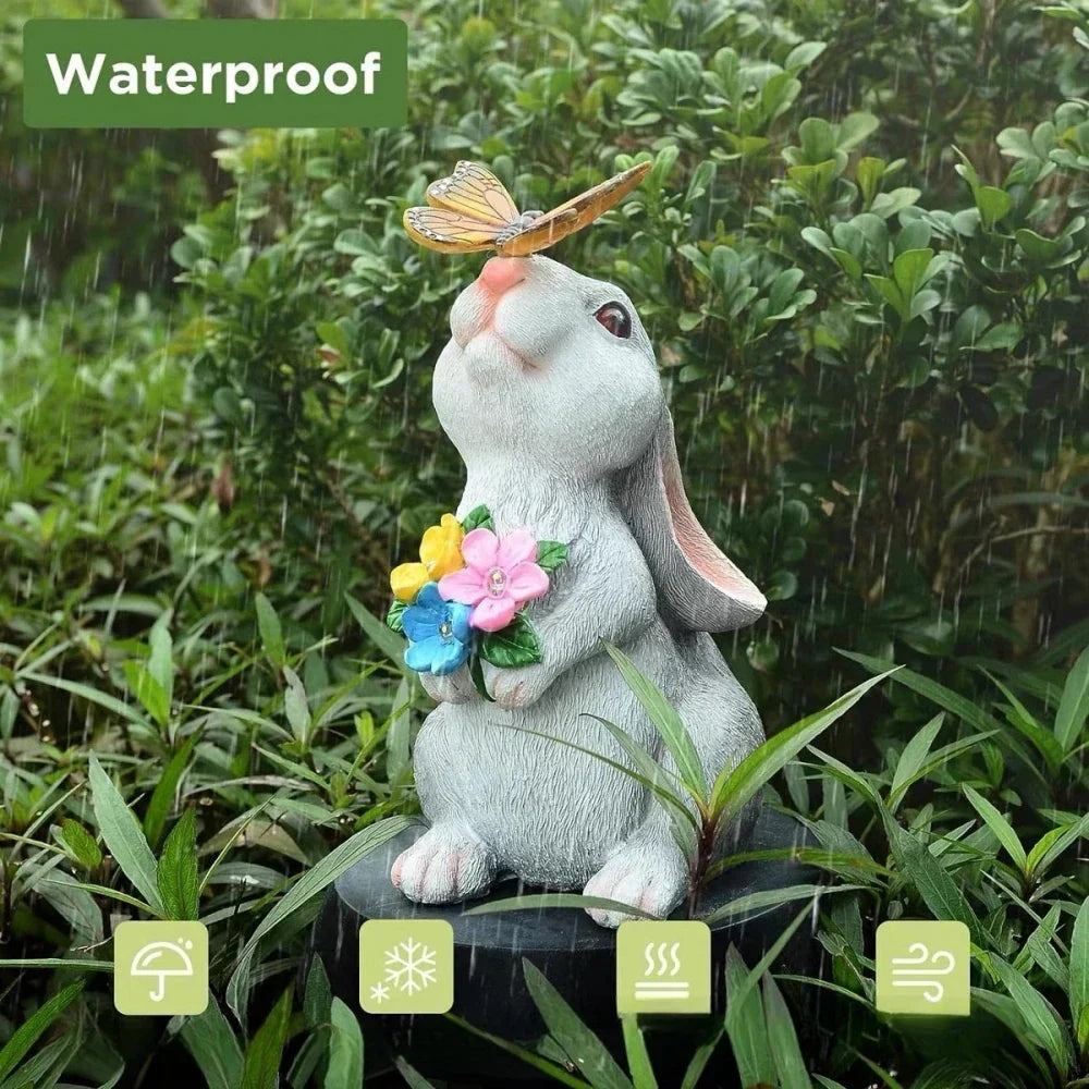 Garden Light Weatherproof Resin Bunny & Butterfly