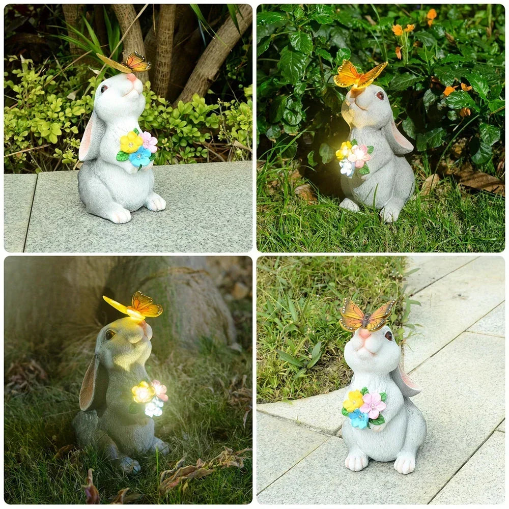 Garden Light Weatherproof Resin Bunny & Butterfly