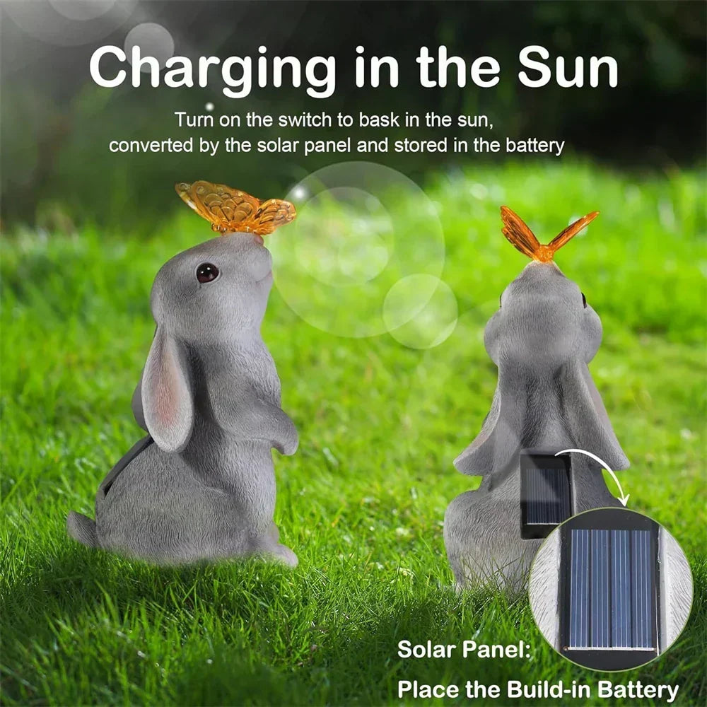 Garden Light Weatherproof Resin Bunny & Butterfly