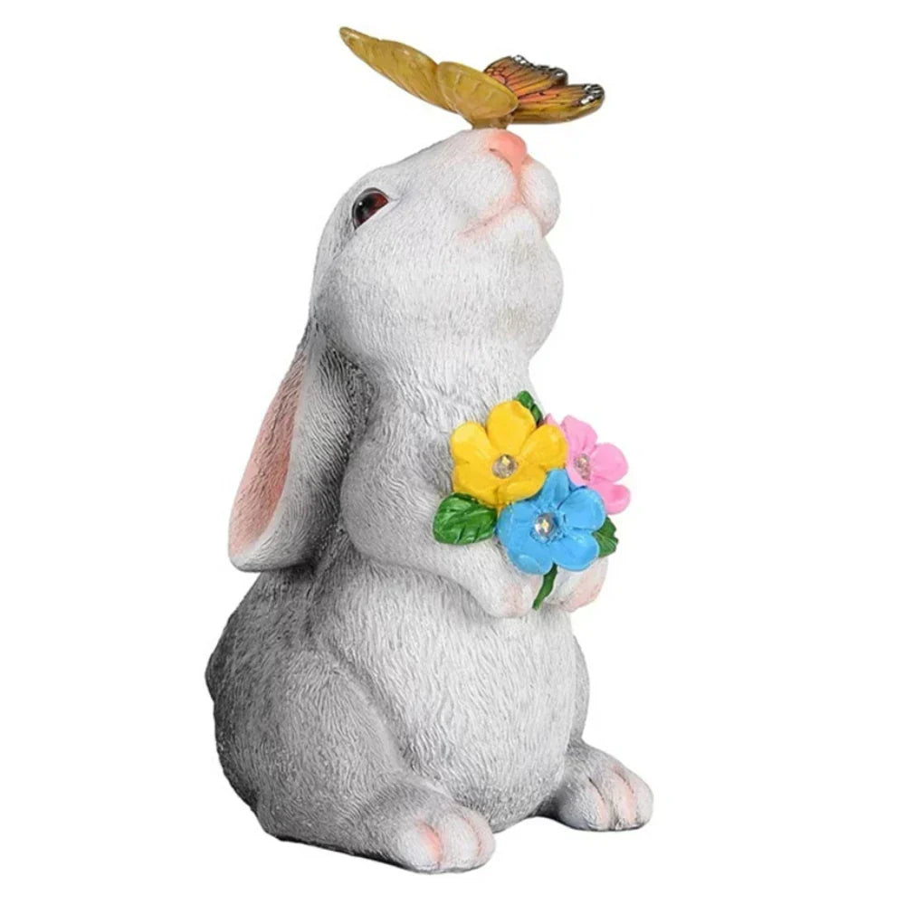 Garden Light Weatherproof Resin Bunny & Butterfly