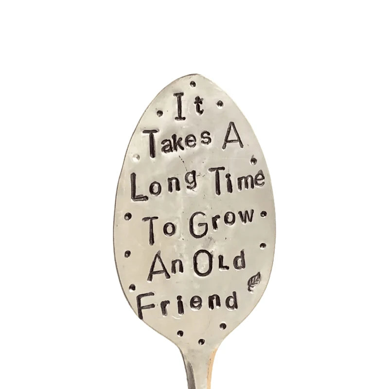 Garden Marker Engraved Iron 61 Inch Friendship Quote
