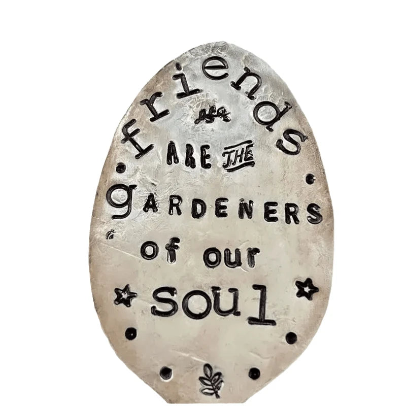 Garden Marker Engraved Iron 61 Inch Friendship Quote
