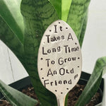 Garden Marker Engraved Iron 61 Inch Friendship Quote
