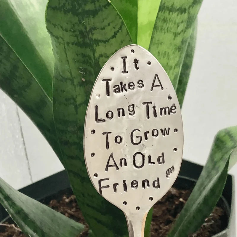 Garden Marker Engraved Iron 61 Inch Friendship Quote