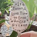 Garden Marker Engraved Iron 61 Inch Friendship Quote