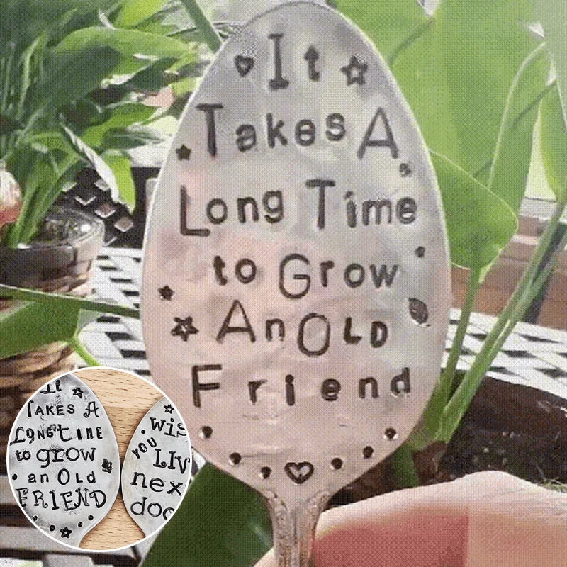 Garden Marker Engraved Iron 61 Inch Friendship Quote