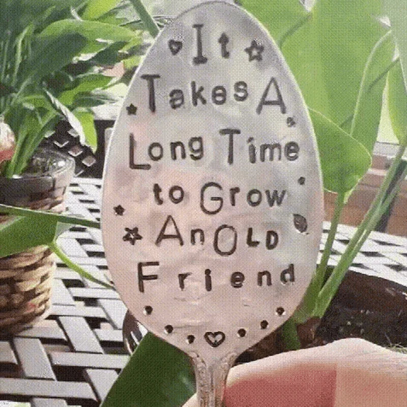 Garden Marker Engraved Iron 61 Inch Friendship Quote