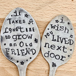 Garden Marker Engraved Iron 61 Inch Friendship Quote