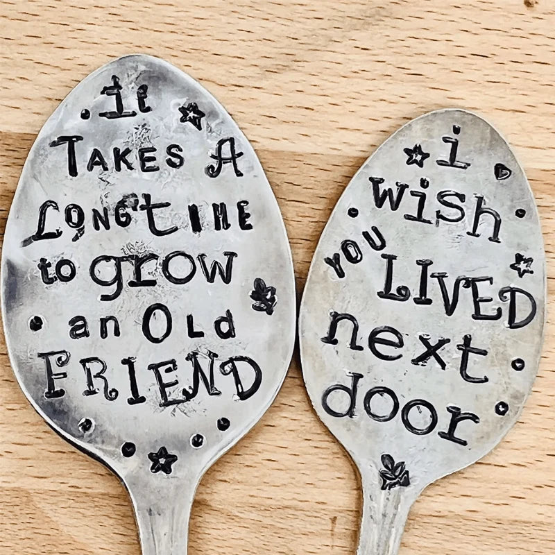 Garden Marker Engraved Iron 61 Inch Friendship Quote