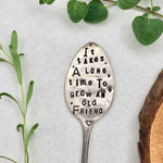 Garden Marker Engraved Iron 61 Inch Friendship Quote