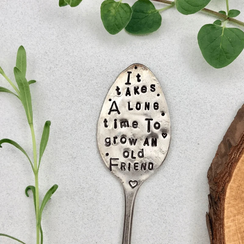 Garden Marker Engraved Iron 61 Inch Friendship Quote