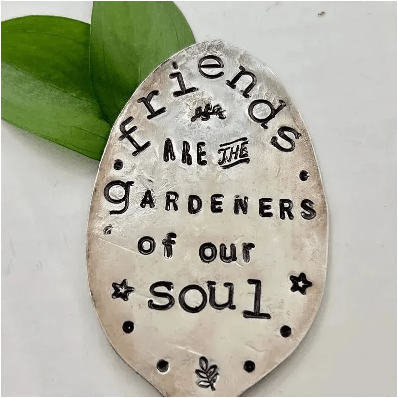 Garden Marker Engraved Iron 61 Inch Friendship Quote