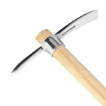 Garden Mattock Pick Double-Headed Stainless Steel Wood Handle