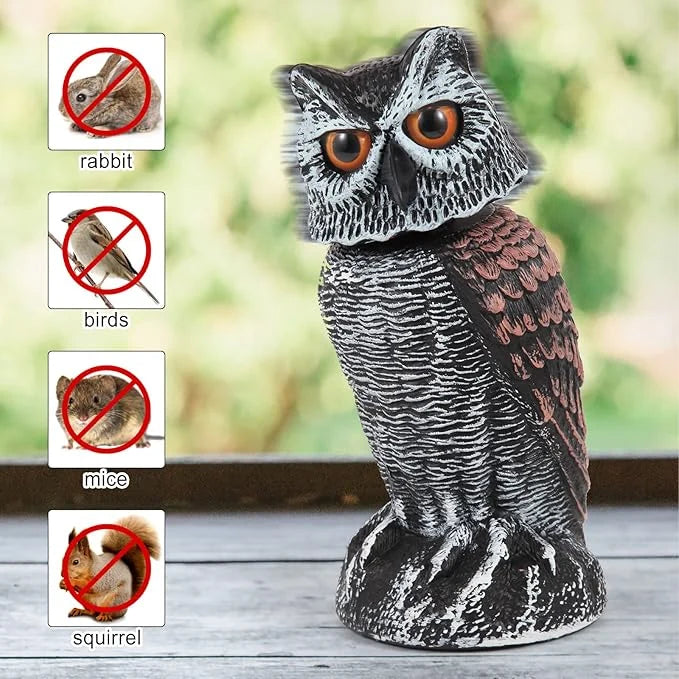 Garden Owl Decoy Wind-Powered Rotating Head 2-Pack