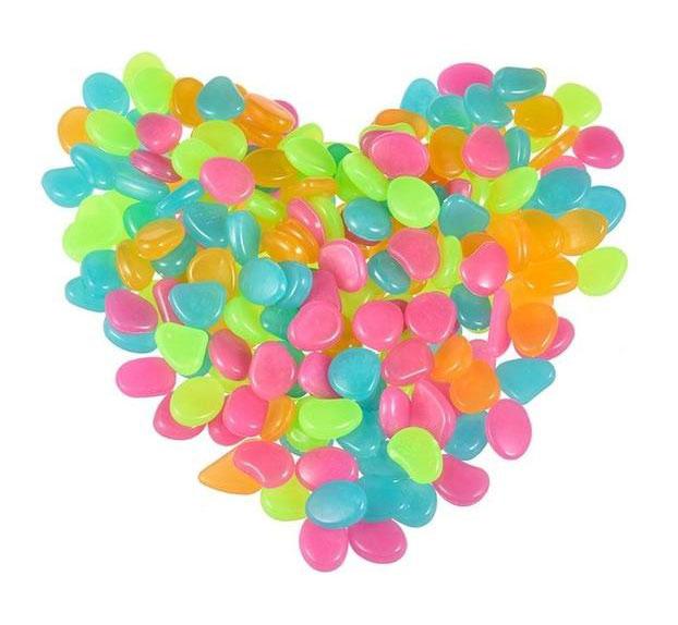 Garden Pebbles Glow-in-the-Dark Sunlight-Charged Resin