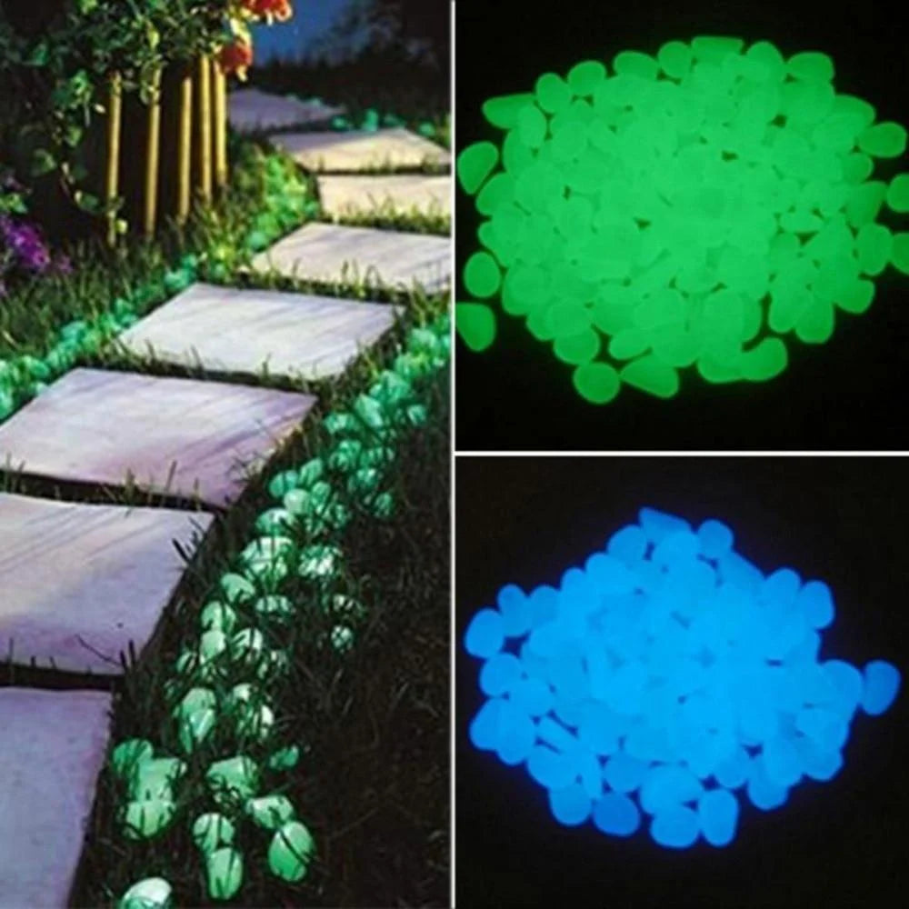Garden Pebbles Glow-in-the-Dark Sunlight-Charged Resin