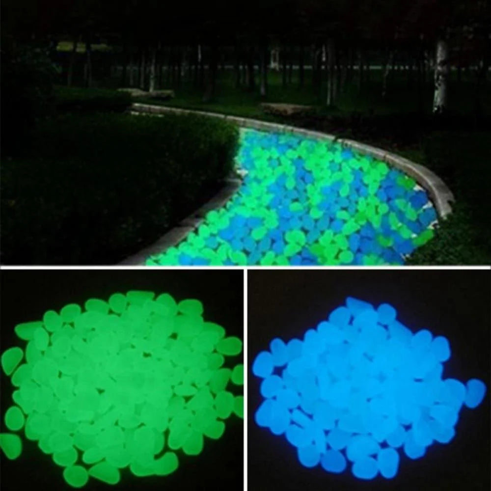 Garden Pebbles Glow-in-the-Dark Sunlight-Charged Resin