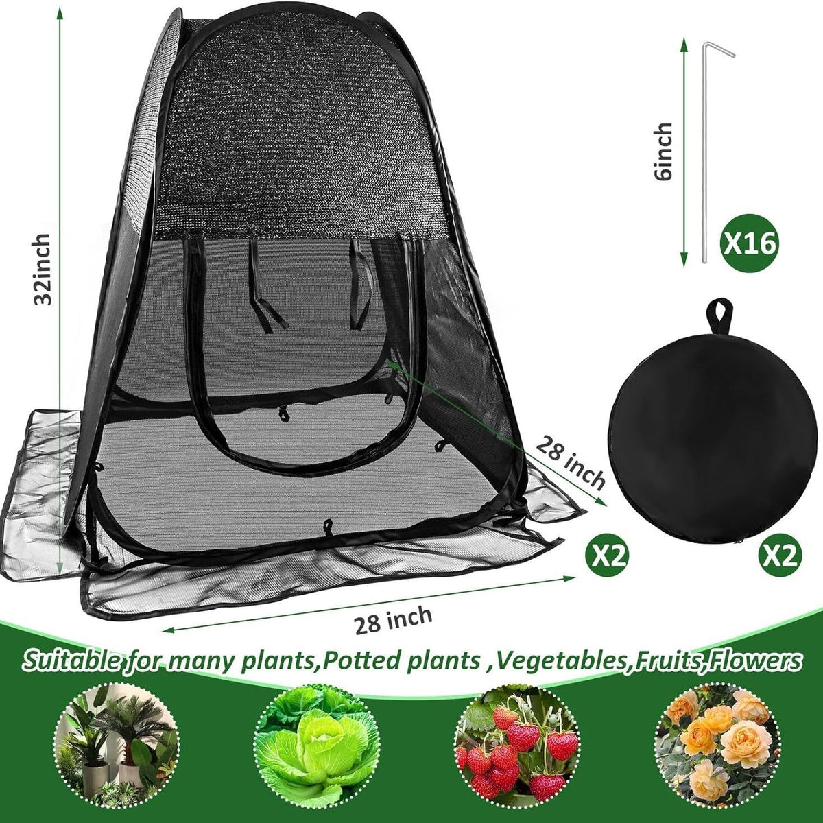Garden Plant Protection Cover Pop-Up Breathable Mesh