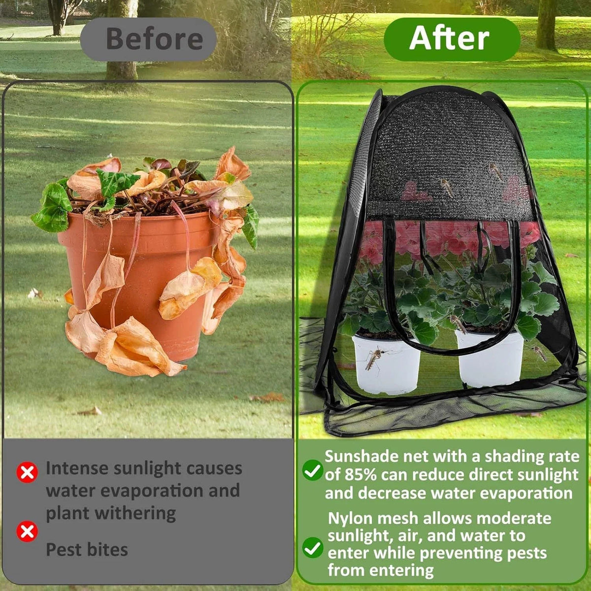 Garden Plant Protection Cover Pop-Up Breathable Mesh