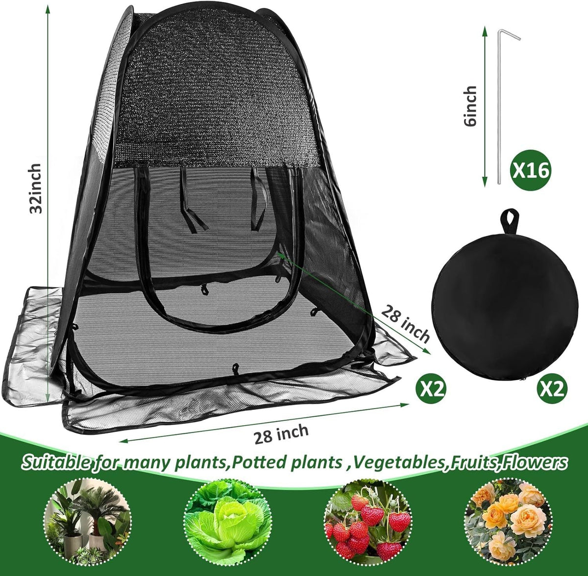 Garden Plant Protection Cover Pop-Up Breathable Mesh