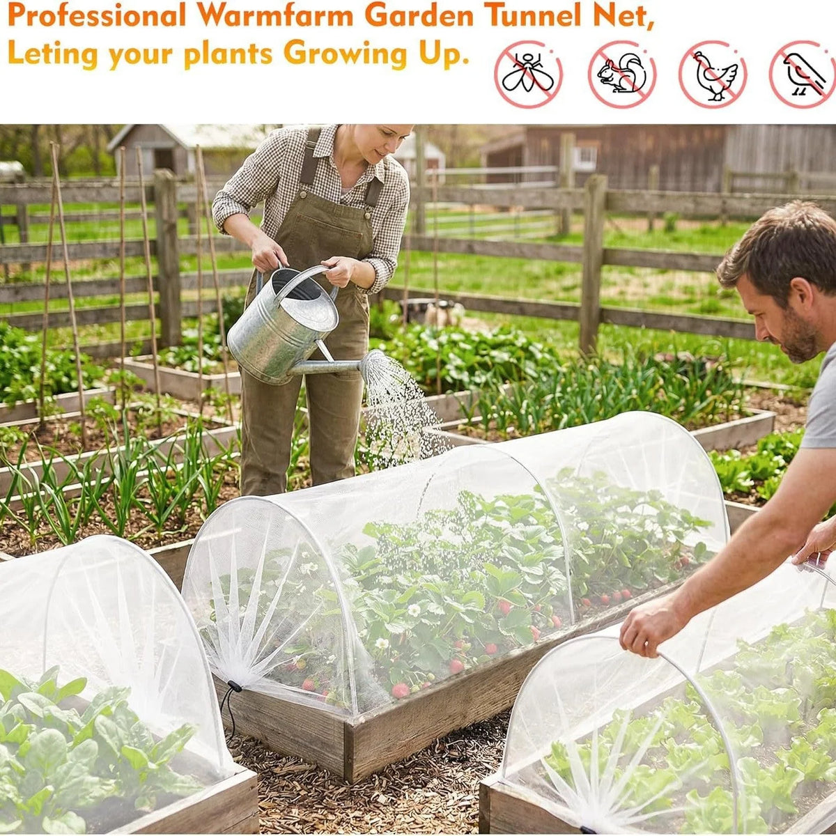 Garden Plant Protection Tunnel Ventilated Mesh Weather-Resistant