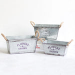 Garden Planter Metal Hemp Rope Handles