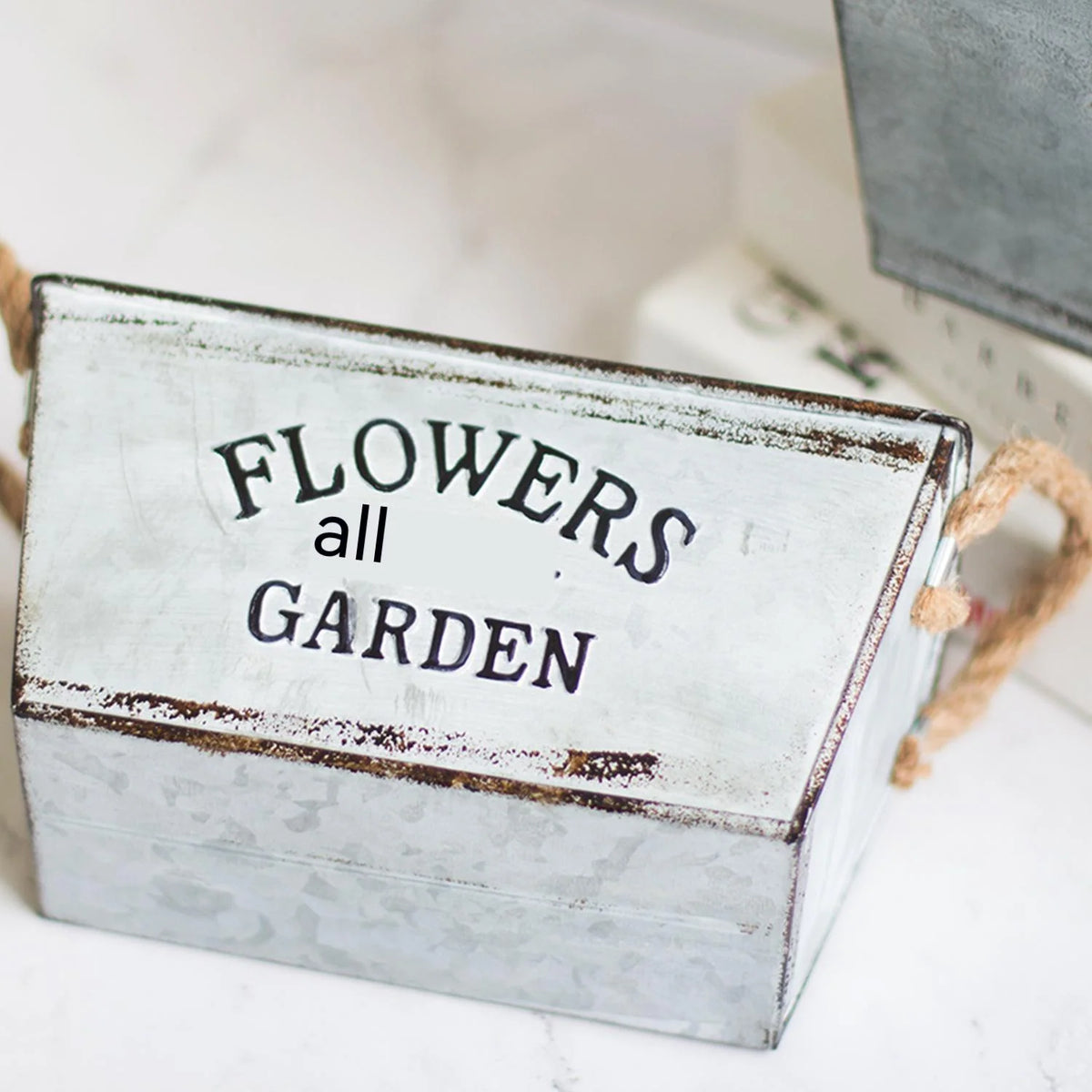 Garden Planter Metal Hemp Rope Handles