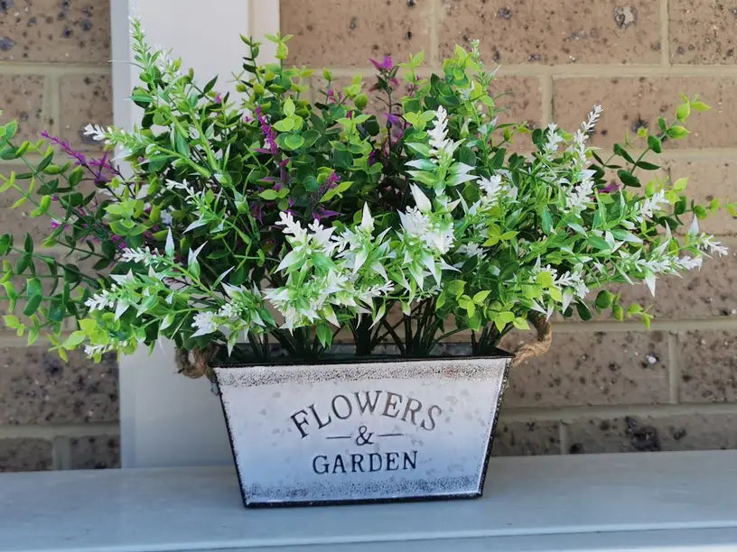 Garden Planter Metal Hemp Rope Handles